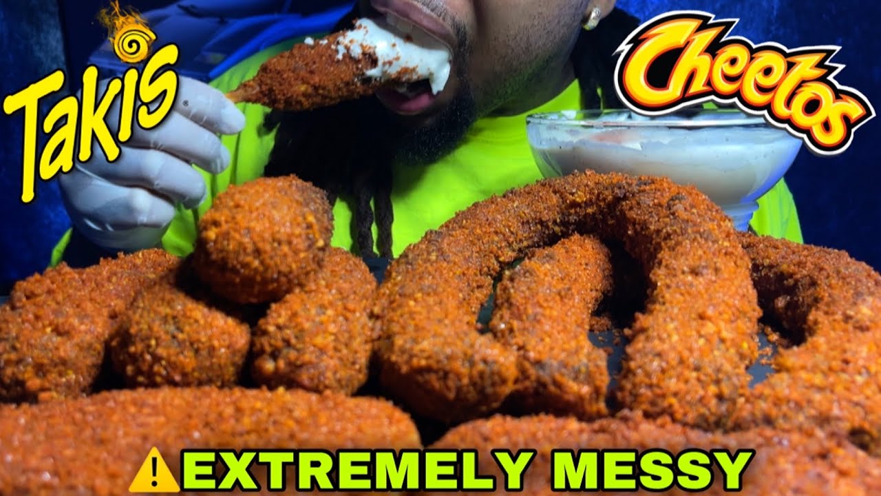 ⚠️EXTREMELY MESSY EATING🤤HOT CHEETOS TAKIS 🔥 KIELBASA, CORNDOGS AND HASHBROWNS #MUKBANG
