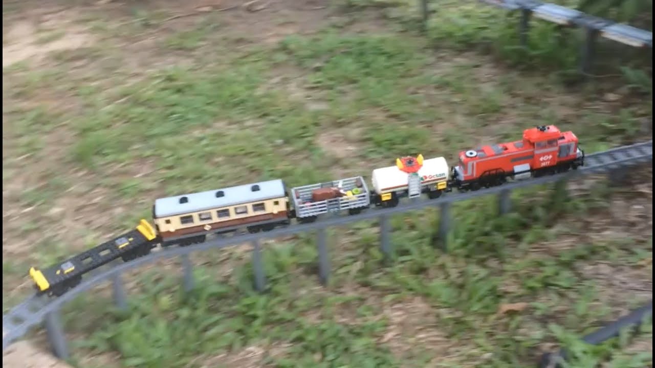 Lego Train Loop Through the Garden