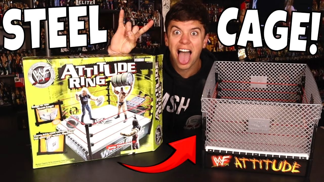 WWE STEEL CAGE Action Figure PLAYSET!
