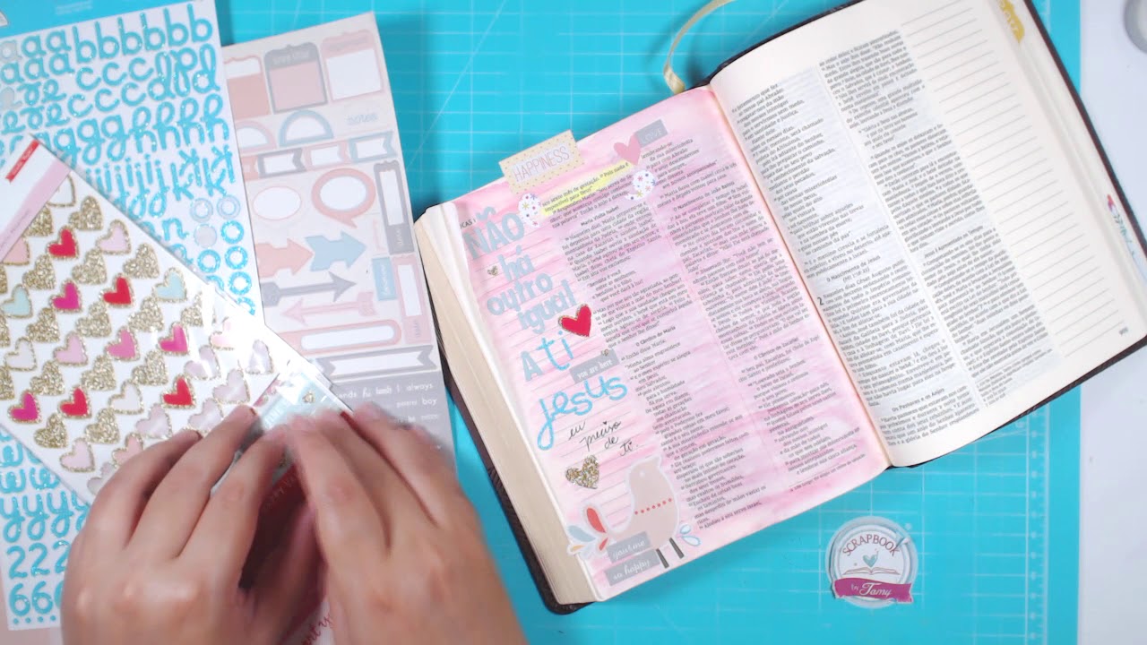 Bible Journaling Decorando a Bíblia com ADESIVO PARA SCRAPBOOKING #SUNDAYLOVE