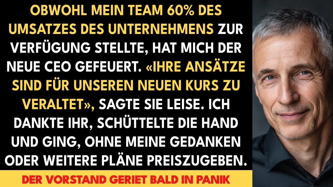 Die Neue Chefin Warf Mich Raus, Obwohl Mein Team 60 % Brachte. Dann Geriet Der Vorstand In Panik...