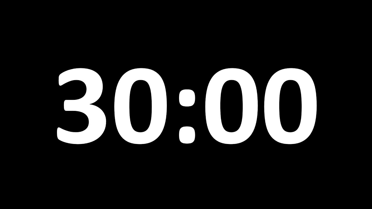 30 Minute Countdown Timer | No Music, No Sounds |