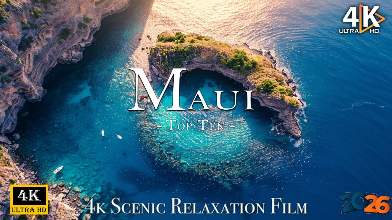 Maui 4K - Scenic Relaxation Film With Calming Music - 4K Travel Guide