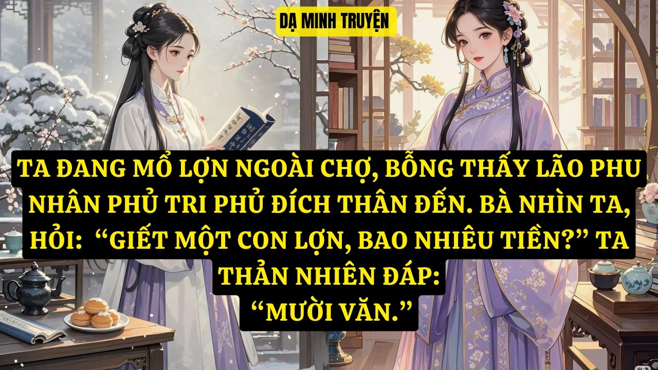 TRUYỆN: TA ĐANG MỔ LỢN NGOÀI CHỢ, BỖNG THẤY LÃO PHU NHÂN PHỦ TRI PHỦ ĐÍCH THÂN ĐẾN  DM192