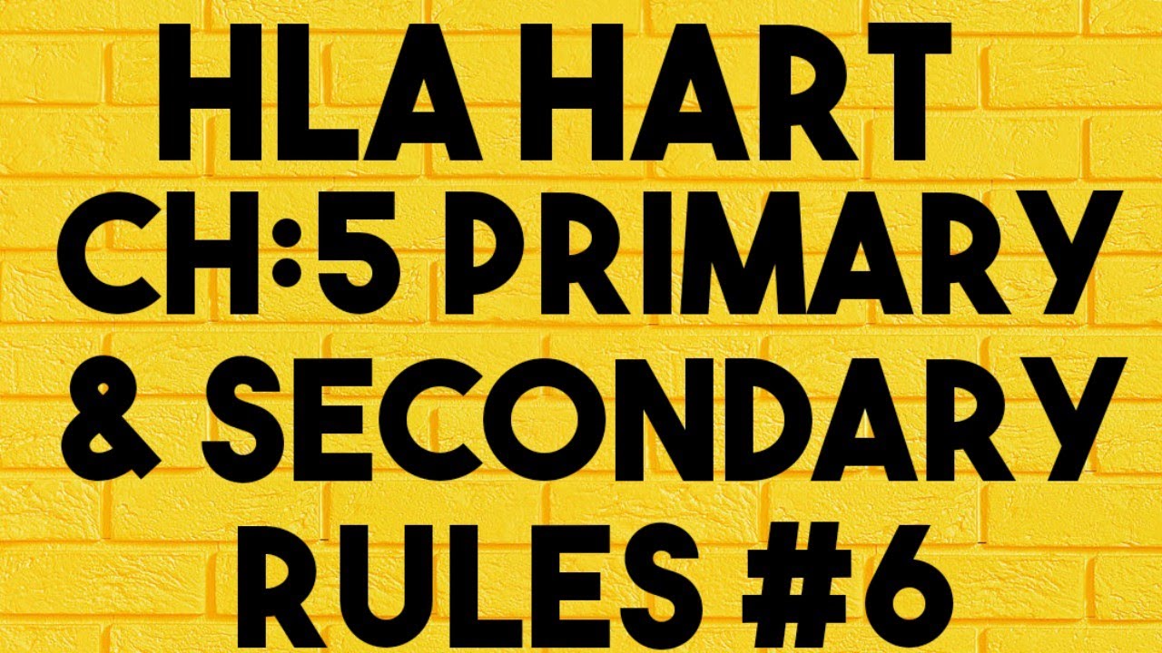 Hla hart the concept of law|primary and secondary rules| rule of recognition|rule of adjudication|