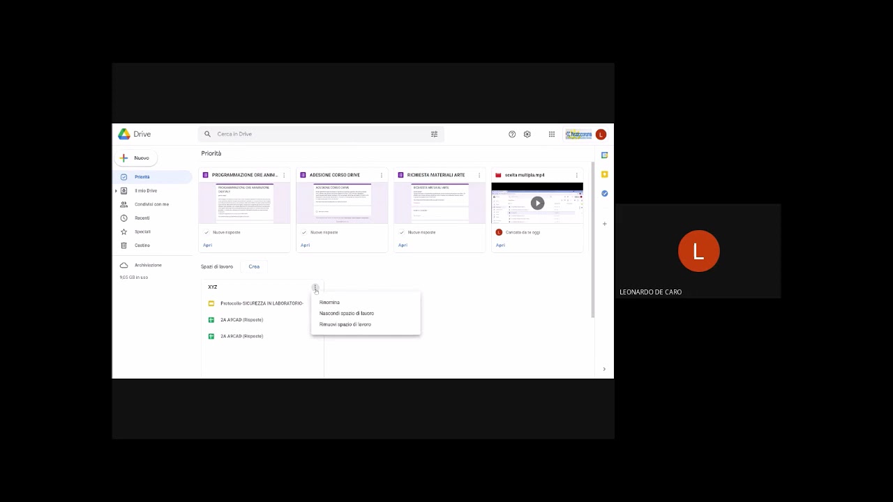 Spazio di lavoro in google drive