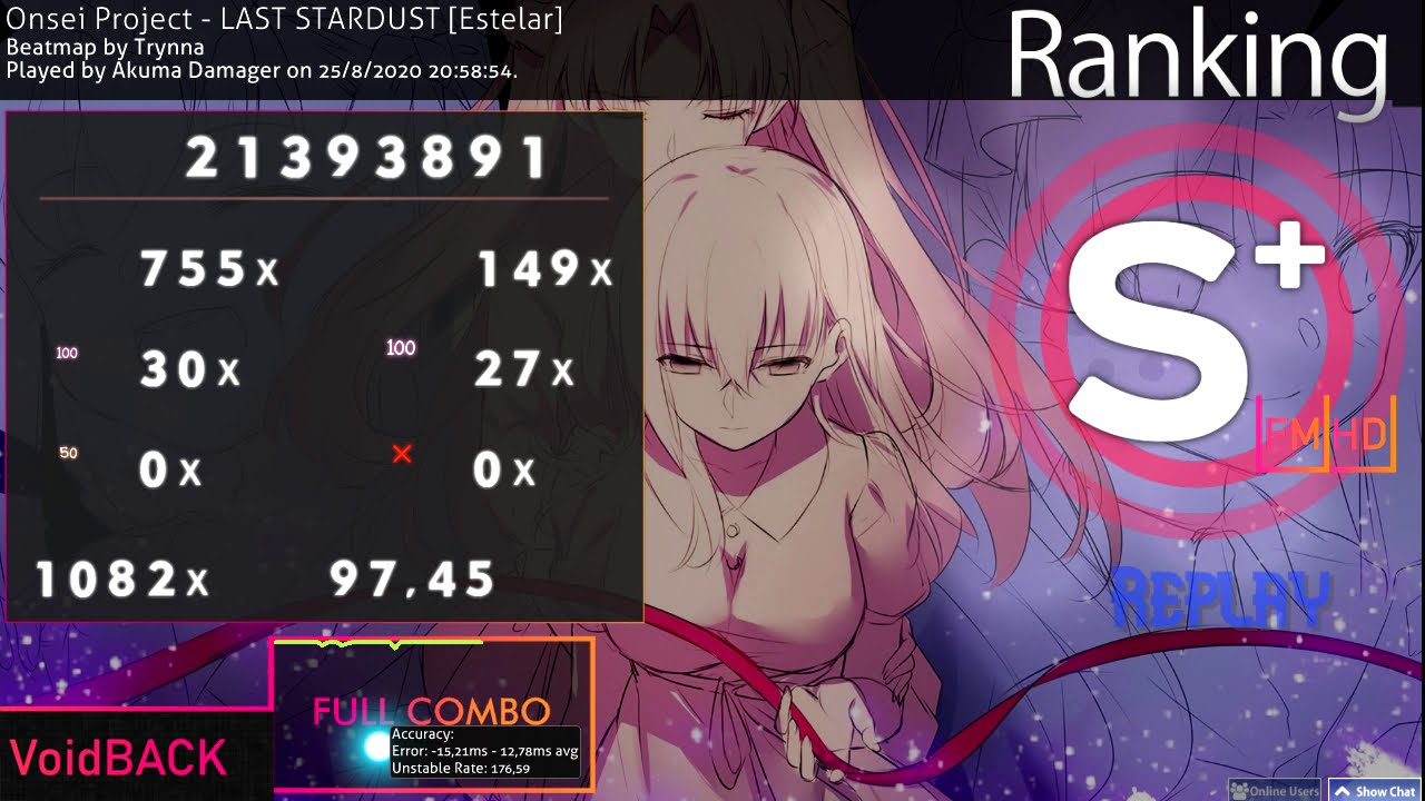 【osu!EZPPFarm】Onsei Project - LAST STARDUST [Estelar] Rank S +HD