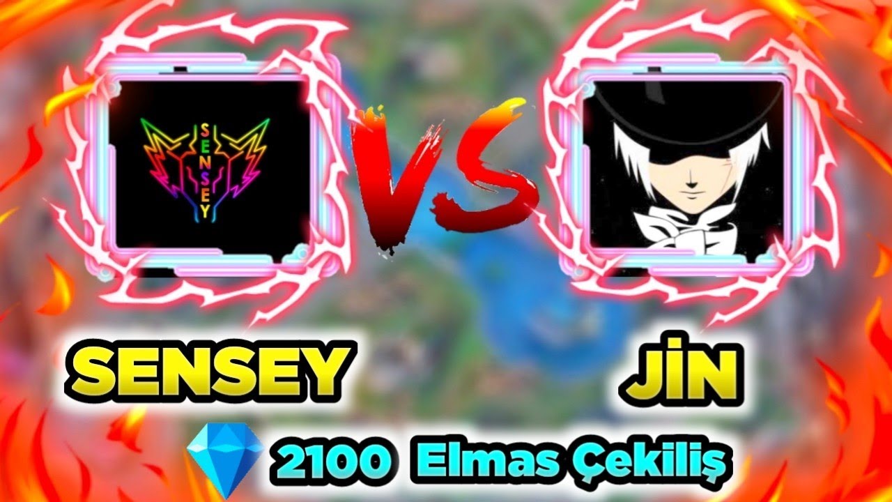 JİN VS SENSEY 1V1 YOUTUBERLAR ÇARPIŞIYOR + 2100 ELMAS ÇEKİLİŞ MOBİLE LEGENDS @JinMobileLegends