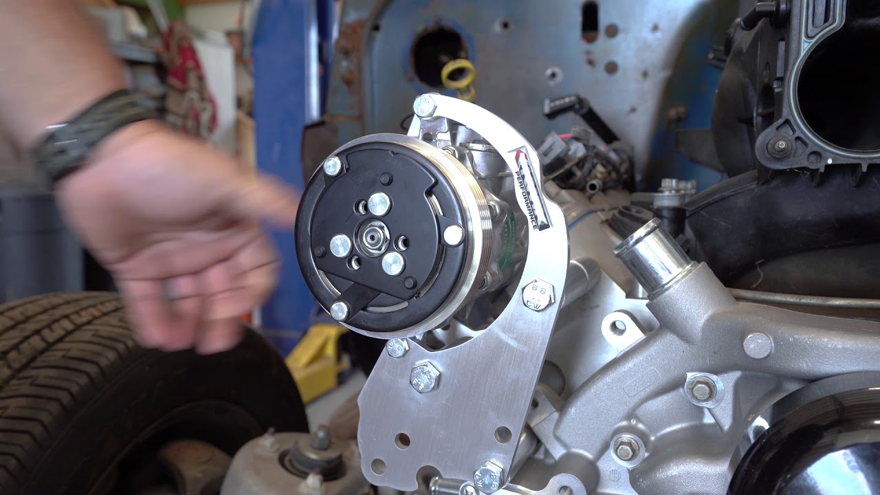Chevy LS compact AC bracket installation video for K10291
