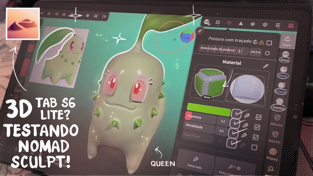 MODELAGEM 3D NO TAB S6 LITE! MEU TABLET EXPLODIU? | NOMAD SCULPT NO TAB S6 LITE