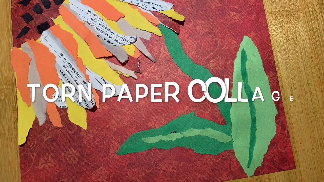 Torn paper collage