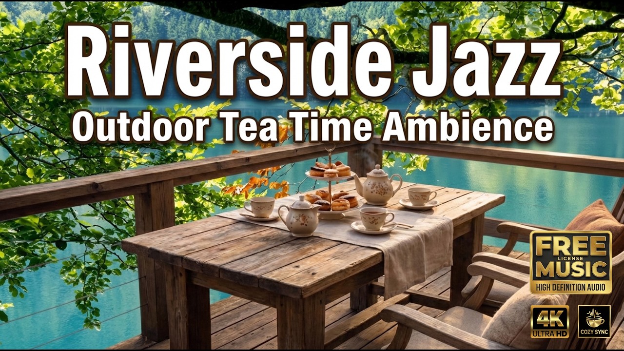 Riverside Jazz 🍂 Outdoor Tea Time Ambience