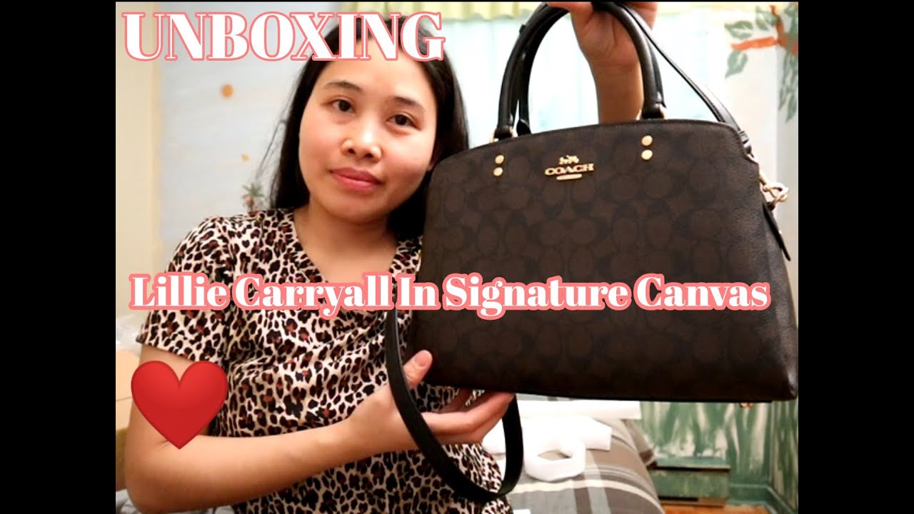 LILLIE CARRYALL IN SIGNATURE CANVAS | COACH HANDBAG | COACH OUTLET | UNBOXING | NovieTube Channel