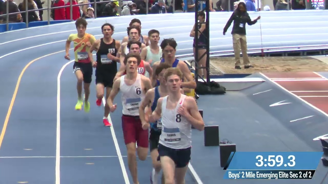 Забег на 2 мили среди юношей, секция 2, для перспективных спортсменов - Nike Indoor Nationals 202...