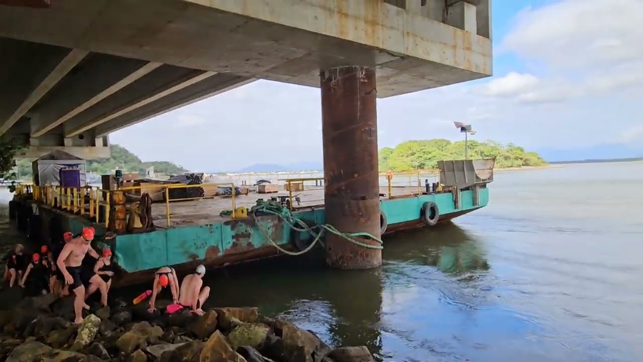 Primeira Travessia da PONTE de Guaratuba PR... NATAÇÃO... ♣ ForLani