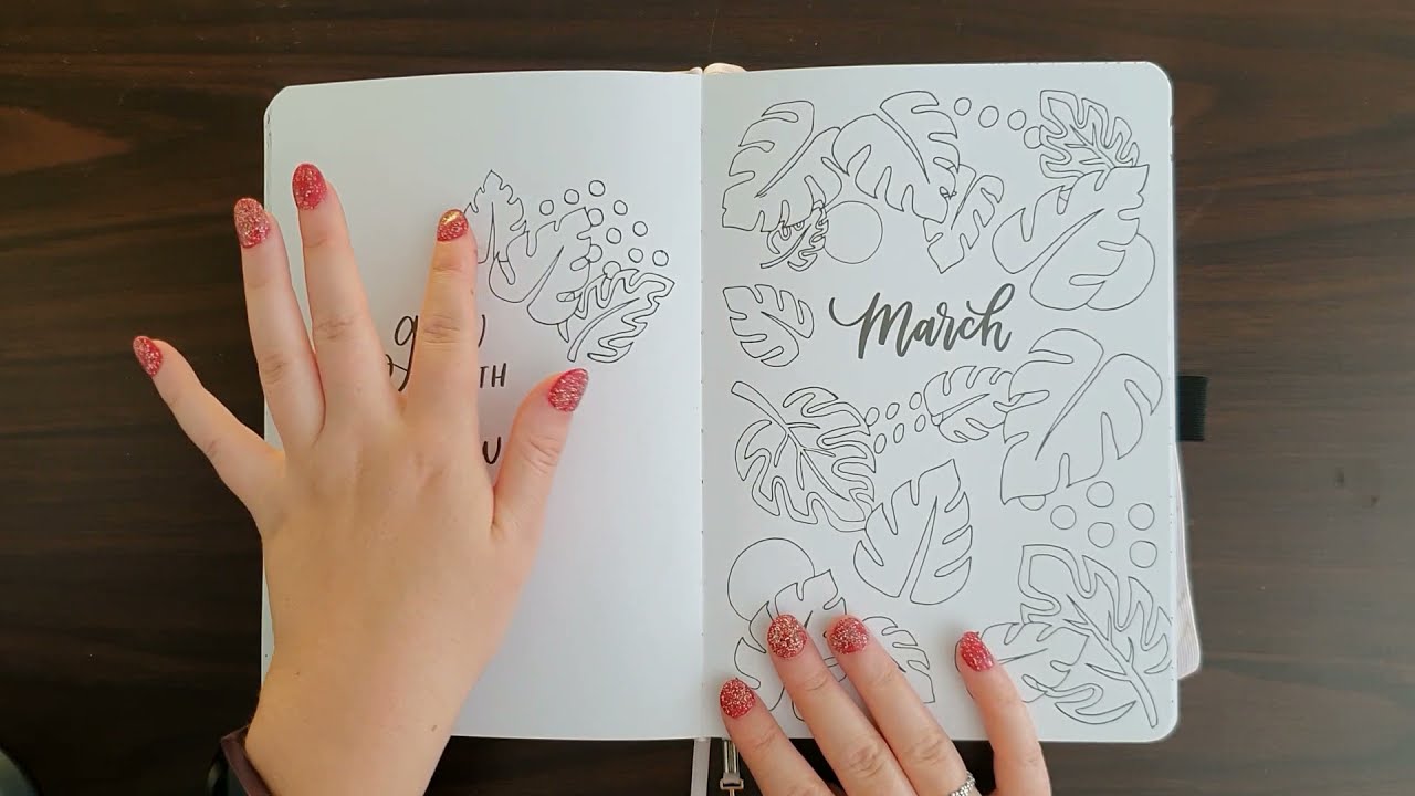 ASMR | March 2021 Colour with Me - Part 2 (Title Page) AmandaRachLee Doodle Planner | Whispered