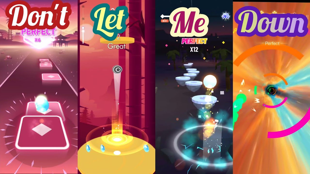 Don't Let Me Down - Tiles Hop Vs Beat Jumper Vs Hop Ball 3 Vs Smash Color 3D