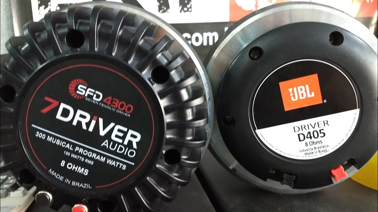 COMPARADO OS DRIVER JBL D405 X 7DRIVER SFD4300, DEU TRETA  7DRIVER TOP! #SOMAUTOMOTIVONAOECRIME
