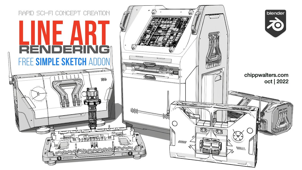Рендеринг штрихового рисунка в стиле SketchUp в Blender с использованием бесплатного бета-дополнения