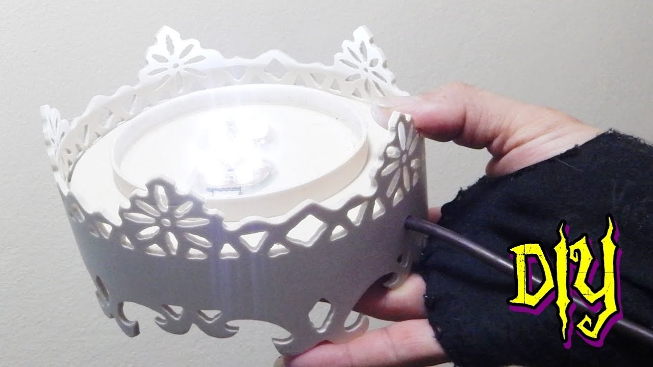 Aprenda fazer Base de luminária de pvc com lampada recarregável
