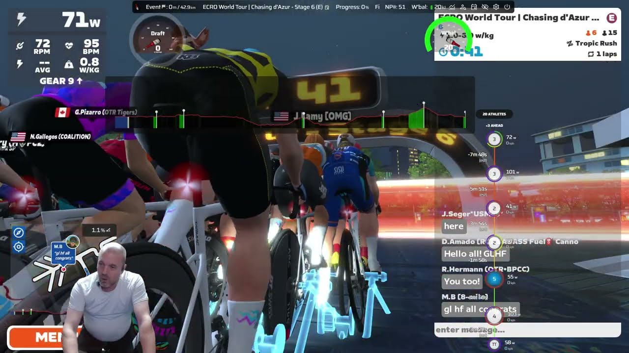 Zwift - ECRO World Tour - Chasing d'Azur (E) - Stage 6 -  Tropic Rush