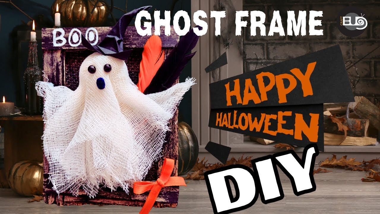 Cute👻DIY halloween Ghost with Frame using Cheap Home Materials | Easy Halloween Decoration Idea | 