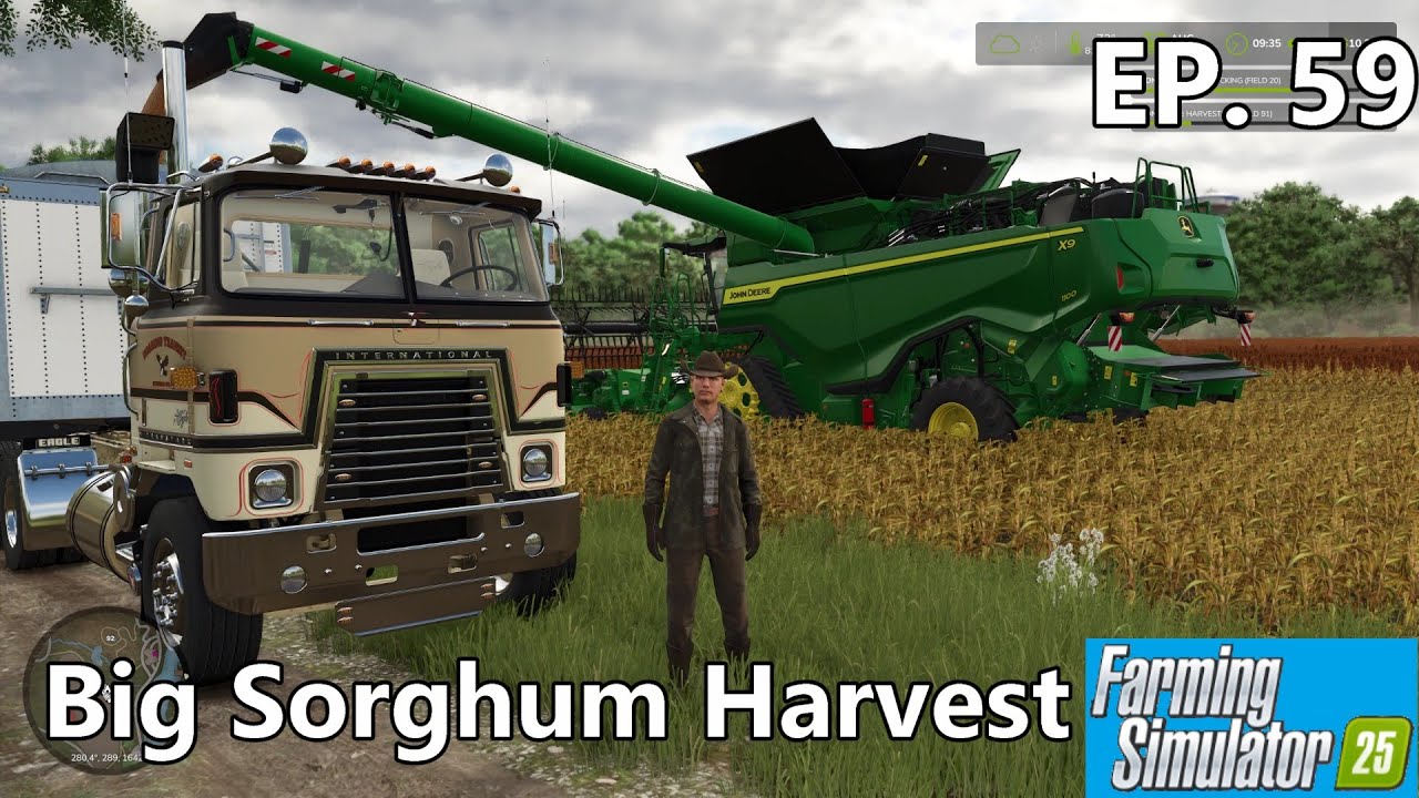 FS25 RiverBend Springs ep59 - Big Sorghum Harvest and Farm Chores.