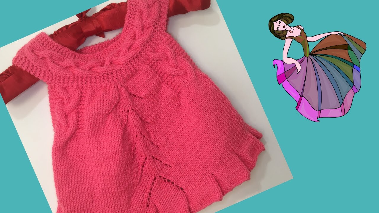 VESTIDO DE TRICÔ PARA BEBÊ PARA BEBÊ COM TRANÇAS