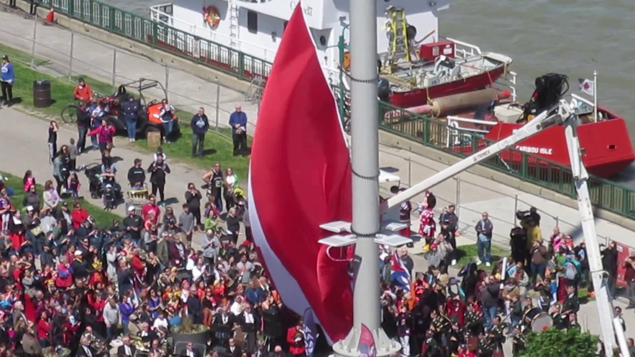 Great Canadian Flag Raising Windsor, Ontario.