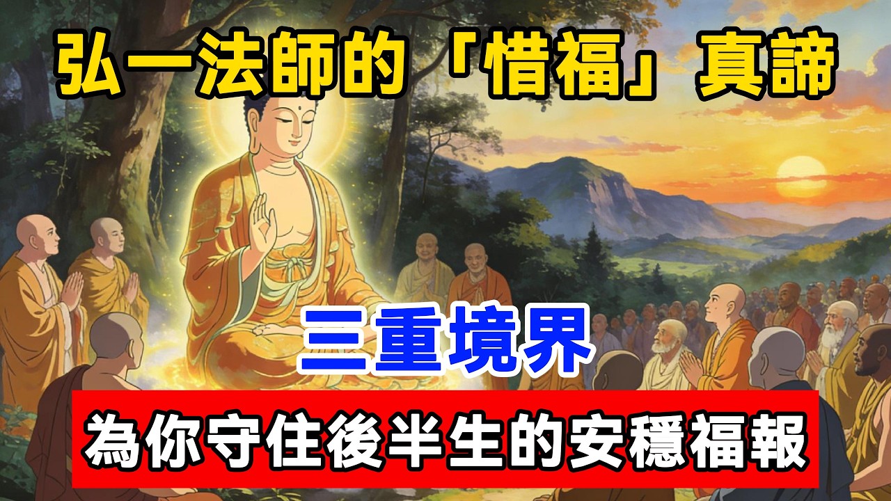 弘一法師的「惜福」真諦，三重境界為你守住後半生的安穩福報#佛陀#佛學#佛教#禪修#佛法智慧#佛教故事#佛教文化#佛學知識 #佛學智慧 #明月禅心
