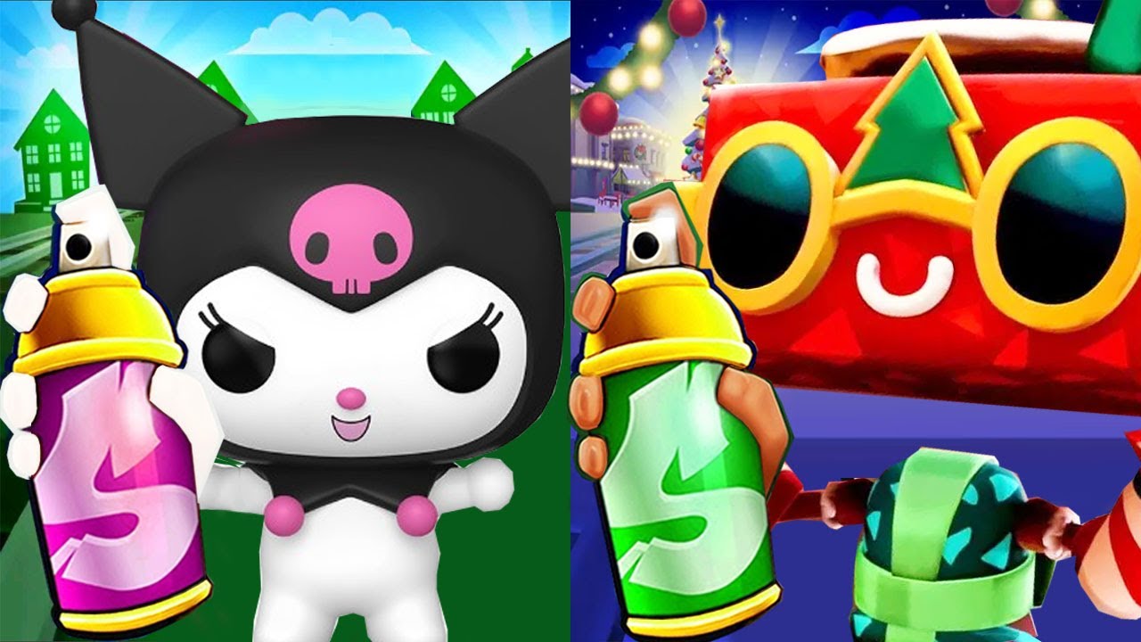 Subway Surfers Winter Wonderland 2024 Gingerbot Wrapper outfit vs Subway Kuromi Run Gameplay HD