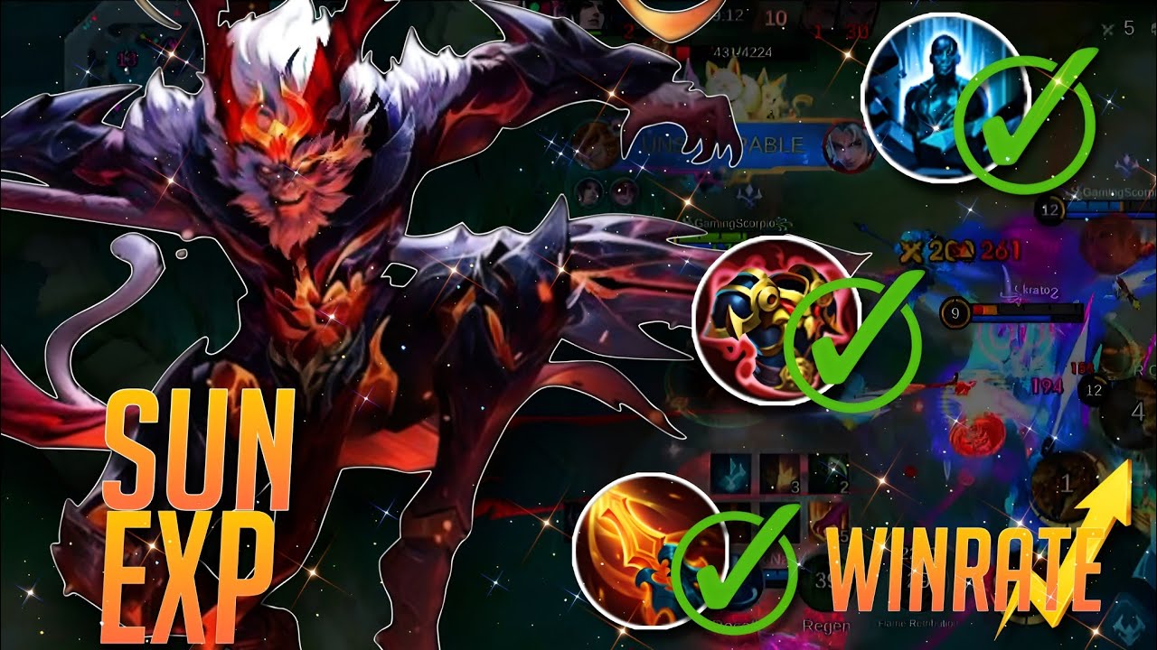 💥2025 EXP💥 SUN Gameplay | BEST BUILD FULL CARRY | MOBILE LEGENDS BANG BANG
