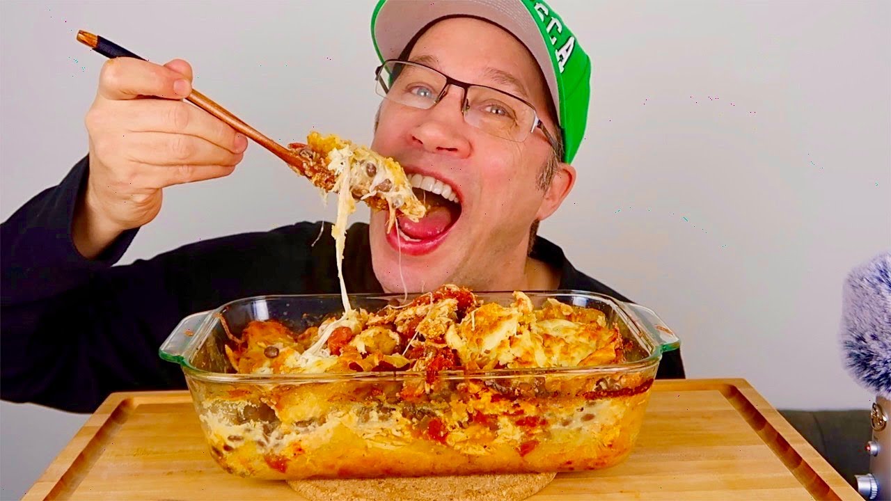 ASMR • Mexican • Chicken  • Casserole • Homemade • Cook & Eat • Mukbang 먹방 |  Eating Show!