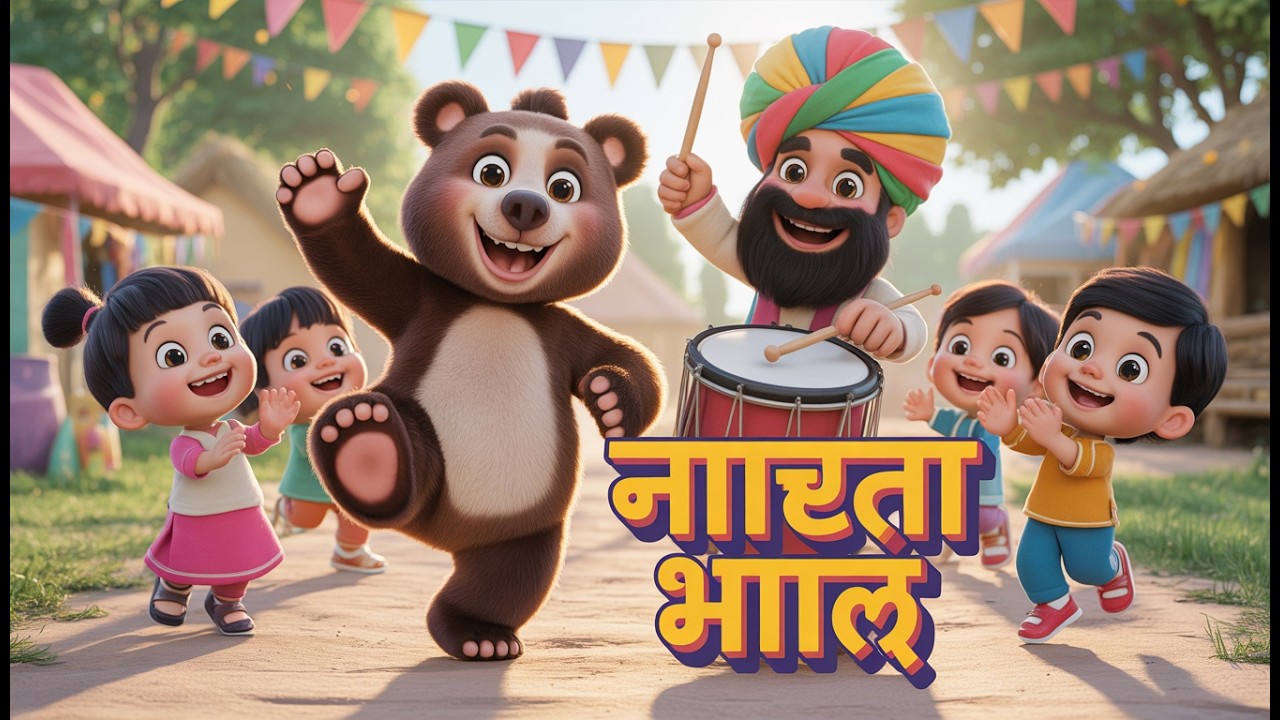 भालू नाचा, बच्चे झूमे 🐻🎉 | Kids Dance Song | 3D Cartoon Hindi