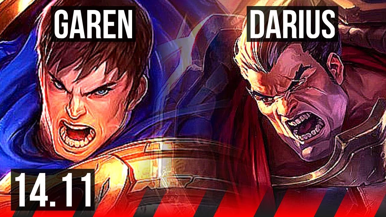 GAREN vs DARIUS (TOP) | 6 solo kills, Rank 10 Garen, 500+ games | KR Grandmaster | 14.11