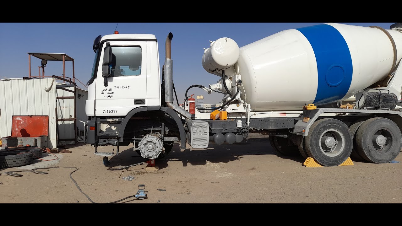 CHANGE THE FRONT TIRES OF MERCEDES BENZ ACTROS TRANSIT MIXER