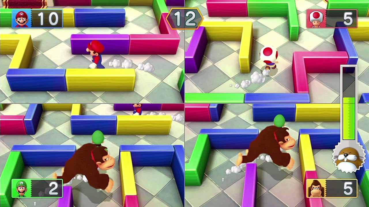 Mario Party 10 - Boss Battle Minigame - Mega Monty Mole's Maze Mischief
