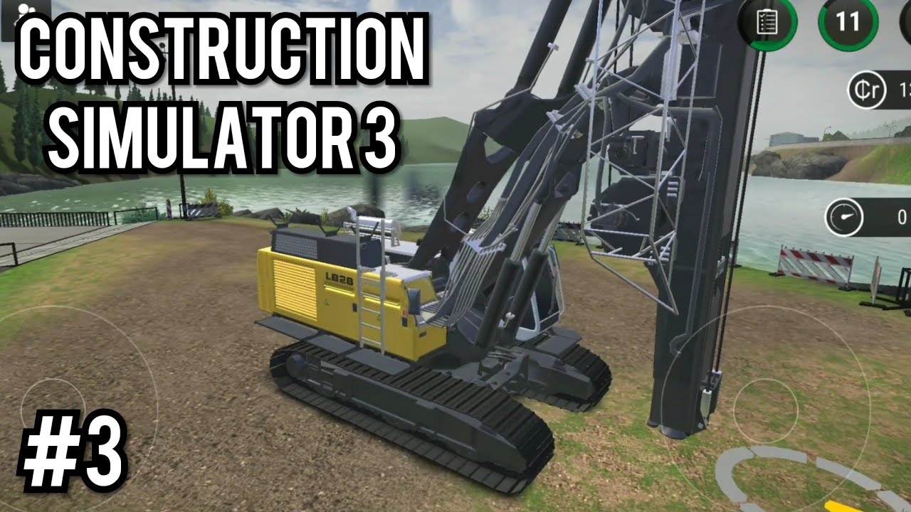 Construction Simulator 3 #3: Rotary Driller Gameplay | Liebherr LB28 Rotary Driller