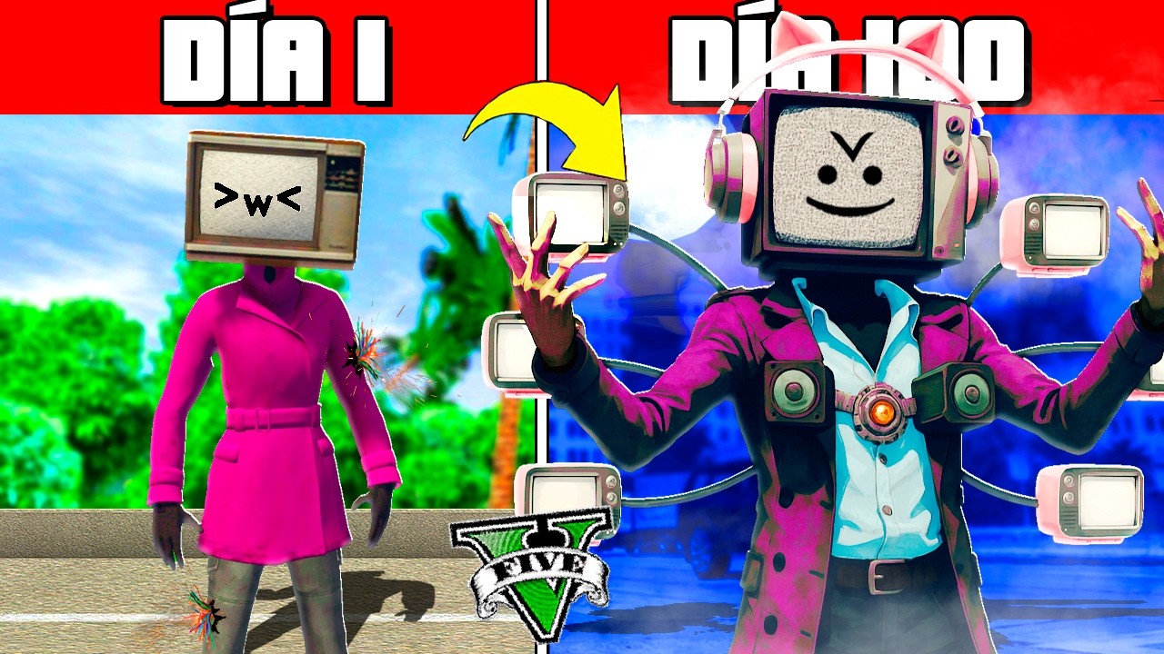 SOBREVIVÍ 100 DÍAS como TVWOMAN en GTA 5!! (Skibidi Toilet mod)
