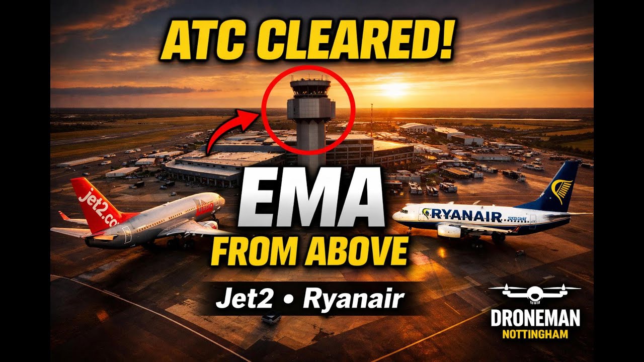 Jet2 & Ryanair at East Midlands Airport ✈️ ATC Cleared Drone Tour of the Whole Airport