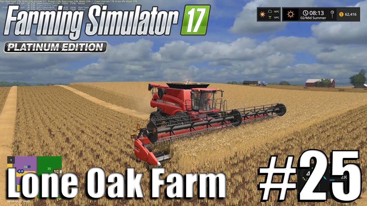 Lone Oak Farm - Timelapse #25 - Mega Harvest - Farming-Simulator 17