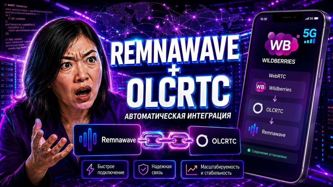 Обход белых списков через OLCWAVE! Интеграция Remnawave + OLCRTC !