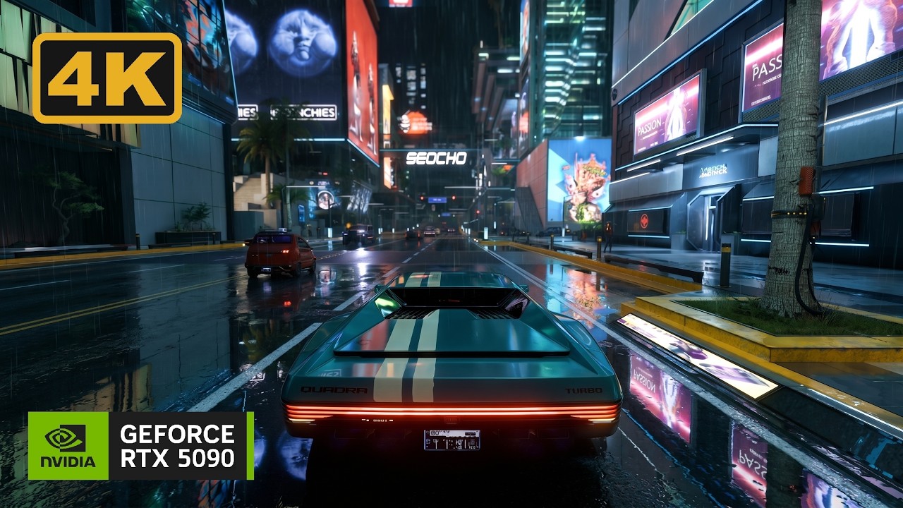 Cyberpunk 2077 – Night City Rainy Late-Night Urban Atmosphere Ambience [4K | Full Path Tracing]