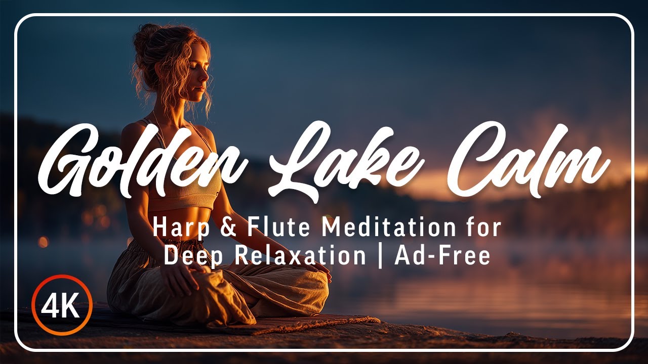Golden Lake Calm | Harp & Flute Meditation for Deep Relaxation | Ad-Free | 24/7