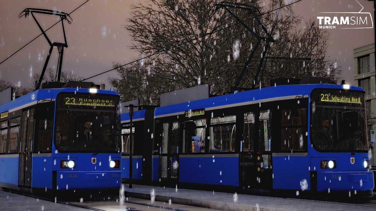 TramSim München - Schneesturm in MÜNCHEN! + sehr Glückliche Fahrgäste !!! 🤷‍♂️