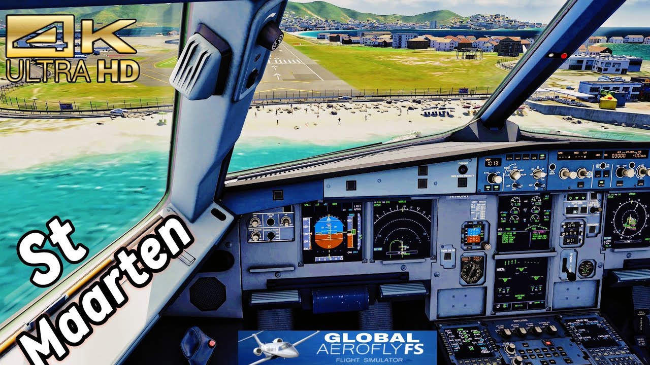 4K | AEROFLY FS GLOBAL| AIRBUS A321 | KMIA-TNCM | Super Relaxing VOR approach