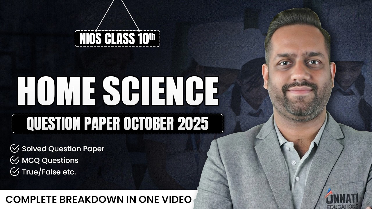 NIOS Class 10 Home Science 216 Question Paper October 2025 | NIOS Home Science 216 Question Paper