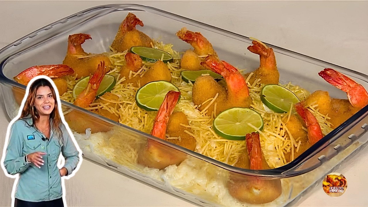 RECEITA DE RESTAURANTE! CAMARÃO RECHEADO ACOMPANHADO DE ARROZ CREMOSO #horadoranchoreceitas