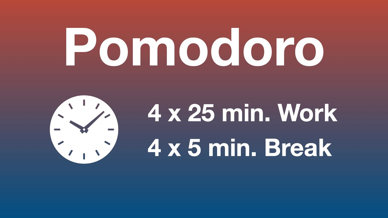 Pomodoro Technique 4 x 25 min - Study Timer 2 h [4K]