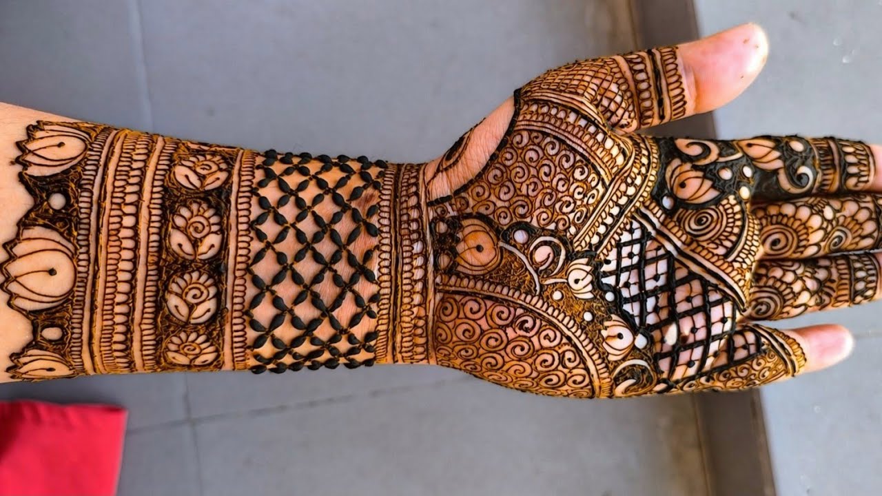 Semi Bridal Mehendi Designs| Front hand hena art| Mehendi Design